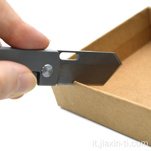 Mini coltellino tascabile pieghevole in titanio con portachiavi EDC di sopravvivenza